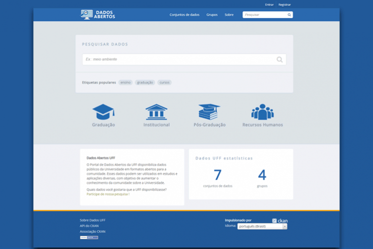 Tela do site Dados Abertos