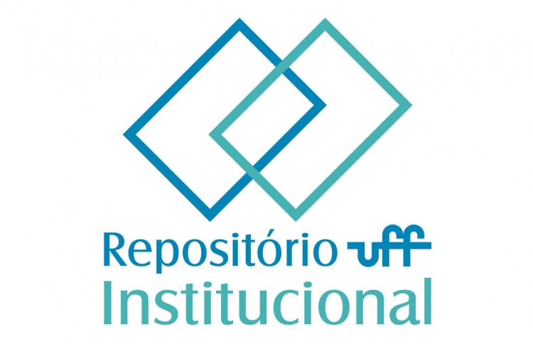 Logo do repositório institucional. Dois retangulos azuis sobrepostos e as palavras Repositório institucional uff abaixo