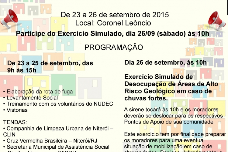 Exercício Simulado de Desocupação de Áreas de Alto Risco