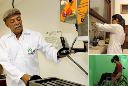 imagem de pesquisadores em laboratórios