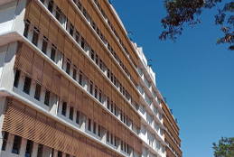 Foto do Bloco A do novo prédio da unidade de Campos