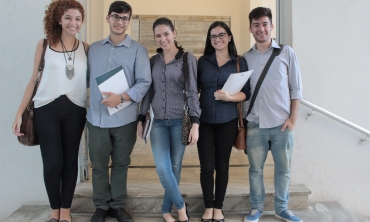 Integrantes das empresas juniores Agrha, Meta Consultoria, P&Q Engenharia, Pacto Consultoria e Opção Consultoria